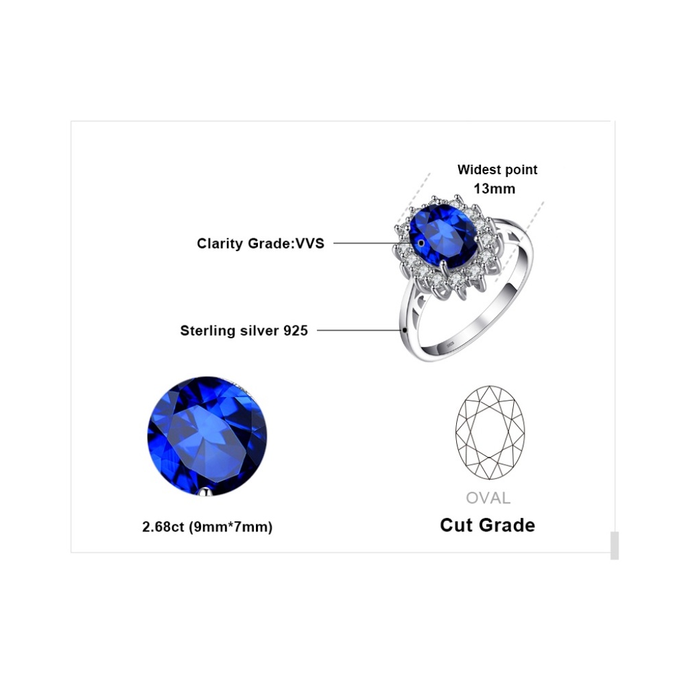 Blue Sapphire Sterling Silver Ring - Picture 5 of 5